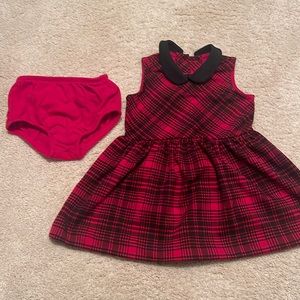 Worn once, Ralph Lauren plaid baby girl holiday dress - 9M